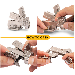 Emuca España Set 2 X91 Bisagras Super Codo Apertura 165 Grados Cierre Suave Altura Euro 0 Herrajes Cocina Acero - Product Image 4