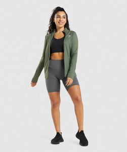 Veste de sport pour femme à manches longues, respirante, écologique, séchage rapide, pour yoga, course à pied, fitness en extérieur, entraînement en salle de sport, avec fermeture éclair, motif uni - Product Image 4