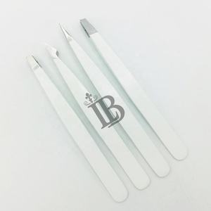 Pinzas de Cejas de Alta Calidad, Pinzas de Cejas Blancas de Visón, Juego de Pinzas Rectas y Inclinadas de Acero Inoxidable, Pinzas con Logotipo de Alta Demanda - Product Image 2