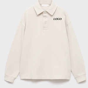 เสื้อสเวตเชิ้ตเด็กผู้ชาย คุณภาพสูง ระบายอากาศได้ดี น้ำหนักเบา ปกพับได้ / สวมใส่สบาย ราคาโรงงาน บริการ OEM สีพื้น - Product Image 1