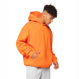 Sweat-shirt à capuche surdimensionné pour homme, logo personnalisé imprimé sur le devant, vêtement décontracté d'automne, pull en coton marron - Product Image 4
