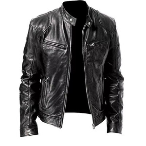 Custom Made Racer Hommes Veste En Cuir Véritable Peau De Mouton Moto Biker Noir Haute Qualité Personnalisé Brodé Marque Vestes - Product Image 1