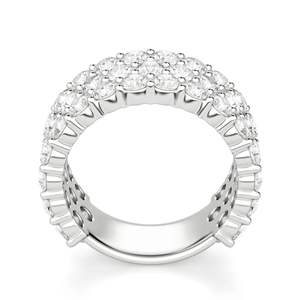 Ensemble de mariage semi-éternité avec diamants taillés ronds et pavés audacieux pour femme - Product Image 3