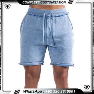 Short personnalisé pour homme délavé à la pierre acide Short vintage d'été pour homme avec cordon de serrage et poches - Product Image 3