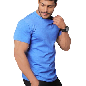 Diseño de hombro Caído su propio logotipo estampado 100% algodón camiseta personalizada cuello redondo Streetwear hombres camiseta stock - Product Image 1