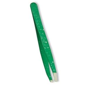 Juego de pinzas para moldear cejas con punta inclinada recubierta de polvo verde de primera calidad, pinzas para desplumar cejas con etiqueta privada personalizada - Product Image 4