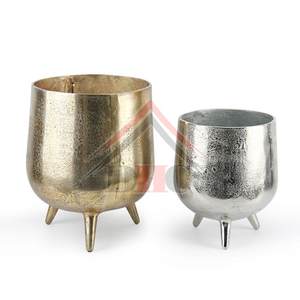 Pot de fleurs en laiton antique de luxe, trépied doré, vase décoratif, support de plantes d'intérieur pour la décoration de la maison et des hôtels - Product Image 6