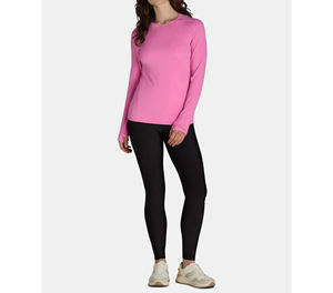 Camiseta versátil y elegante de cuello redondo para mujer, camiseta de manga larga con cuello redondo para rendimiento, Top de compresión para ropa activa - Product Image 2