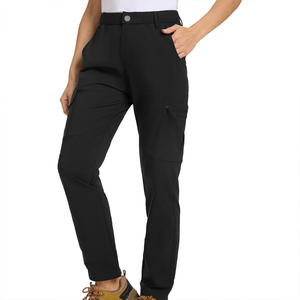 Pantalon cargo à taille haute pour femmes Pantalon ample à poches multiples avec logo personnalisé pour la mode urbaine et les vêtements de travail - Product Image 1