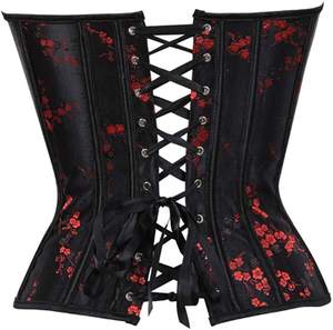 Corset de brocart d'entraînement de taille en satin désossé en acier pour femme - Product Image 3