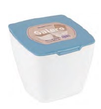 Saliera quadrata bianca con coperchio blu (Plastica 1072) - Product Image 1