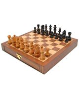Boîte d'échecs rectangulaire de luxe moderne or et noir, échiquier magnétique pliable en bois, pièces métalliques écologiques faites à la main, personnalisables