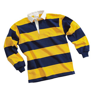 Camiseta de rugby vintage personalizada, camiseta de rugby de manga larga a rayas cosidas para hombre, Camiseta deportiva de rugby para hombre, camiseta escolar - Product Image 1