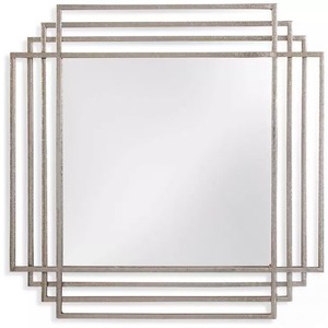 Espejo de Pared Rectangular Plateado de Lujo con Marco Metálico Geométrico Moderno para Decoración del Hogar de Primera Calidad - Product Image 2