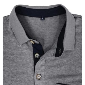 Polo con estampado de técnicas oscuras sólidas de primera calidad para hombre, tela de alta calidad con mangas largas y cortas y cuello de polo para golf - Product Image 3