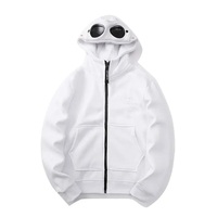 Sweat à capuche zippé Techwear 2026 avec lunettes intégrées |   Sweat-shirt pour homme personnalisé en coton 100% sans cordon, poids lourd, streetwear