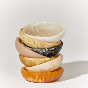 Bol de service Vénus en résine polie fabriqué à la main rose terre tourbillon grand bol en résine pour la maison hôtel restaurant - Product Image 3