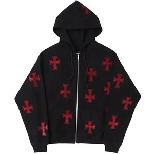 Offre Spéciale nouveauté sweats à capuche délavés à l'acide pour hommes style unique respirant strass sweats à capuche zippés dans le meilleur matériel - Product Image 3