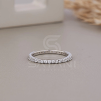 Bague d'éternité en moissanite, sertie pavé en argent, plaquée rhodium, de luxe, pour femme, idéale pour mariage, anniversaire, fiançailles, cadeau et soirée