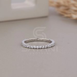 Bague d'éternité en moissanite, or massif, bague de mariage, bague d'anniversaire, magnifique bague de fiançailles étincelante pour femmes - Product Image 3