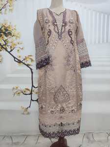 Nouveau design 100% coton tissé enfants Boutique vêtements filles plaine à manches longues Boutique robes de mariée brodées - Product Image 2