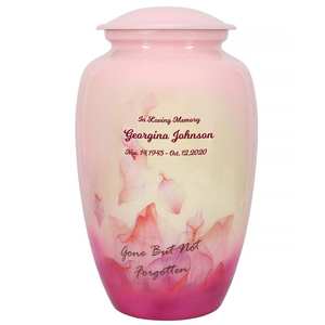 Urnas Funerarias de Aluminio Tamaño Adulto con Grabado Personalizado, Opción de Corona Conmemorativa con Pétalos Desvanecidos pero No Olvidados - Product Image 5