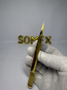 Pince à épiler pour extension de cils Logo personnalisé Pince à cils style poignée diamant - Product Image 2