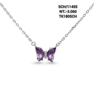 ของขวัญคริสต์มาสพลอยควอตซ์สีม่วง925ผีเสื้อจี้เงินแท้18 "สร้อยคอเงินสำหรับเพื่อนเจ้าสาวสไตล์โมเดิร์น - Product Image 3