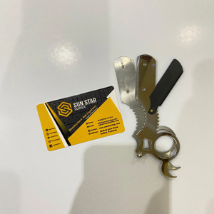 RTS, venta al por mayor, 2025, la mejor calidad, recta de acero inoxidable negro maquinilla de afeitar, tamaño personalizado para peluquerías de alta calidad - Product Image 5