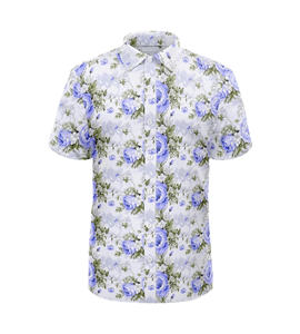 Chemise à fleurs pour homme de haute qualité, vente en gros, chemise à manches courtes tendance, boutonnée, design et logo personnalisés pour la production en gros - Product Image 4