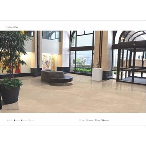 Vistaar Creta Beige 1200x1200mm Azulejos de cerámica esmaltada 4x4ft Mármol de porcelana pulida para pisos brillantes - Product Image 4