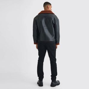 Collection d'hiver de style le plus populaire veste en cuir de mouton entièrement personnalisée grande personnalité hommes veste en faux cuir 2025 - Product Image 2