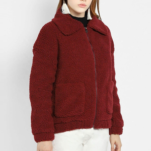 2025 nouveauté personnalisé Sherpa moelleux polaire à capuche poids lourd fourrure épaisse sweats à capuche zippés pour femmes sweats à capuche Sherpa - Product Image 3