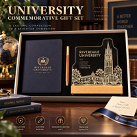 Veilleuse en acrylique personnalisée pour la remise des diplômes, cadeau commémoratif universitaire, ornement de bureau avec base en bois pour l'anniversaire de l'école