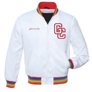 Veste universitaire unisexe en satin, col montant, logo personnalisé sur le devant, OEM ODM, vente en gros, vêtements d'équipe, mode streetwear - Product Image 6