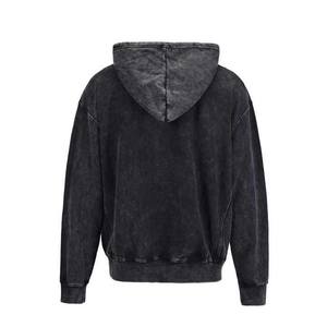 Sudadera con Capucha Extra Grande para Hombre, de Primera Calidad, Estilo Lavado al Ácido, con Logotipo Personalizado Bordado, 100% Algodón, Forro Polar Térmico, Cierre Completo Digital - Product Image 3