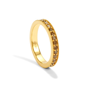 Bague géométrique en diamant plaqué rhodium 1 carat Or jaune sur argent sterling - Product Image 1