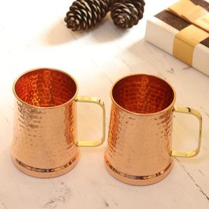 Original Moscow mule copper <b>mug</b> with pure copper body and handcrafted touch perfect for vintage themed settings - Product Image 1