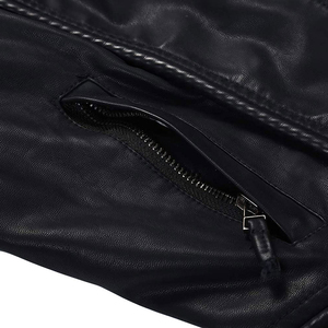 Chaqueta de motorista de piel auténtica con logotipo personalizado para mujer, abrigos informales transpirables con cremallera, logotipo en la parte delantera, temporada de invierno - Product Image 5