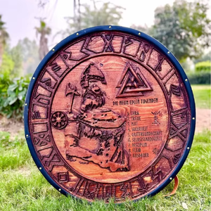 โล่ไวกิ้งลายทะเลออกแบบได้ตามต้องการโล่ไวกิ้งตกแต่งผนังโล่กลมไวกิ้งโล่คอสเพลย์งานฝีมือ Calvin - Product Image 1