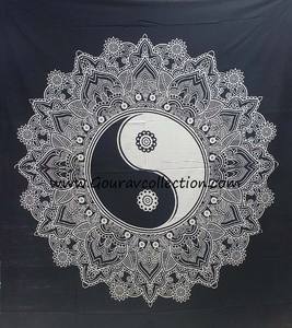 Tapisserie Yin-Yang Noir et Blanc (GAD) Imprimée Numériquement, Décoration Murale Personnalisée, Drap de Lit en Coton en Gros GC-TPDB-183 - Product Image 1