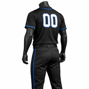 Custom Black <b>Baseball</b> Uniform <b>Set</b> OEM Sublimation Polyester Breathable Team Jersey Pants Wholesale Sportswear - Product Image 6