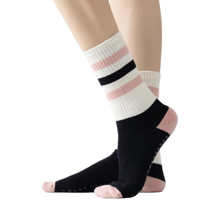 Calcetines Antideslizantes Personalizados para Pilates y Yoga, con Rayas Multicolores, Desechables, de Mezcla de Algodón para Otoño, Venta al Por Mayor de Fábrica - Product Image 2