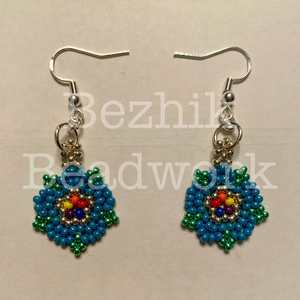 Boho <b>bead</b> earrings with turquoise design andy cascading <b>fringe</b>, unique jewelry gift - Product Image 5