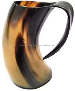 Tasse à boire en corne polie à la main Eco Friendly Viking Tankard pour Ale Mead Beer Cold Brew Authentique Rustique Drinkware Bulk Supply - Product Image 5