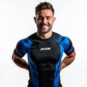 Protector de erupción sublimado con ajuste de compresión para MMA y con mangas completas y bloqueo UV estilo kimono de jiu jitsu - Product Image 5