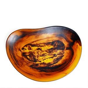 Plateau de service en résine artisanale brun et noir, poli, vaisselle décorative, écologique, d'origine indienne, passe au lave-vaisselle - Product Image 1