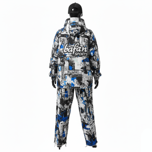 Survêtement coupe-vent pour femmes 190GSM Polyester Tissu coupe-vent Vêtements d'extérieur Logo personnalisé de transfert de chaleur ensembles coupe-vent grande taille - Product Image 2