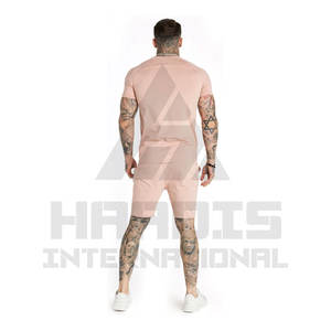 Ensemble T-shirts et shorts Slim Fit Nouveau design 100% coton Hommes Twin Set Bonne qualité Logo imprimé personnalisé - Product Image 5