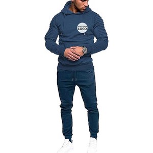 Men's Winter Printed Tech Fleece Hooded Sweat Suit Jogger Tracksuit with Drawstring Closure Warm Heavy Sweat pants - Product Image 2